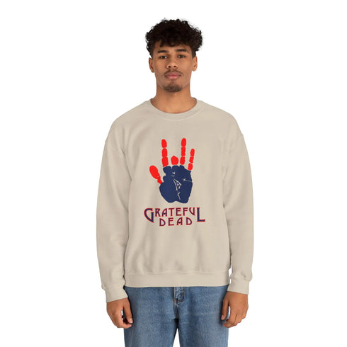 Grateful Dead - Jarry's Hand | Life is dead. Crewneck Sweatshirt - StealieShop
